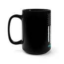 PTSD Warrior US Flag Teal Ribbon - 15oz Black Ceramic Mug