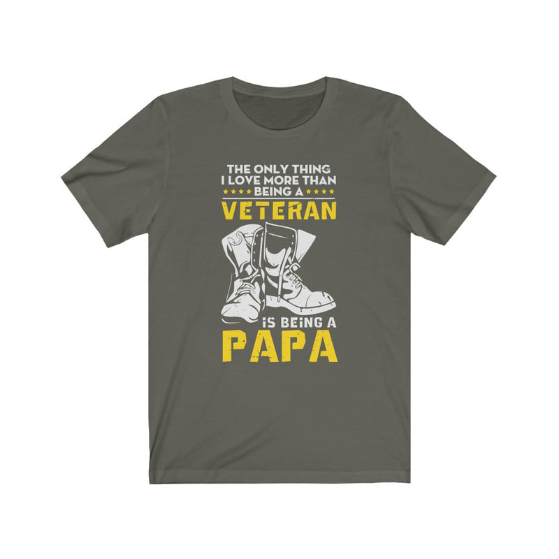 US Military Veteran Is Being A PAPA Military Unisex Short Sleeve Shirt.