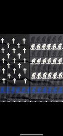 Praying Police Officer Flag-Thin Blue Line Prayer Flag.