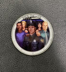 Back The Blue Police Officer Challenge Coin-Black Male.