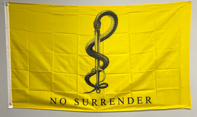 Yellow No Surrender Flag-Snake Eating Sword Flag.