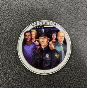 Back The Blue Police Officer Challenge Coin-White Male.
