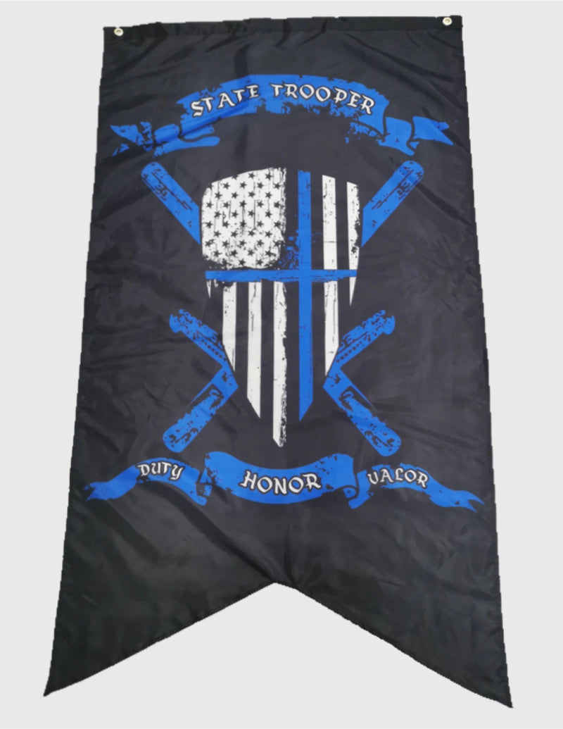 State Trooper Flag-State Trooper Banner-Medieval Crest.