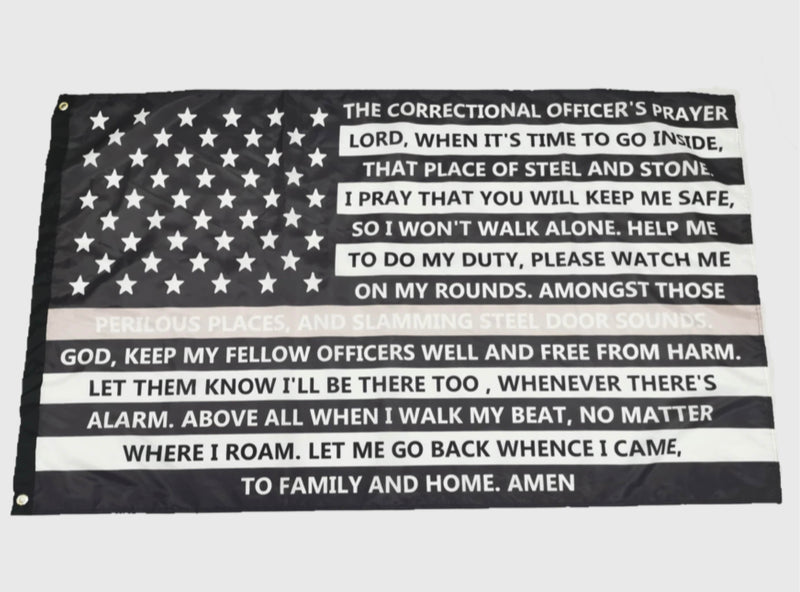 Correctional Officer Thin Gray Line Flag-Correctional Officer Prayer Flag.
