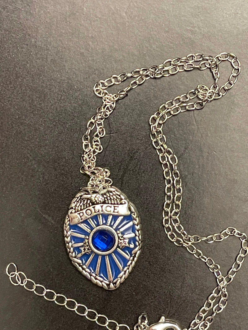 Police Necklace-Thin Blue Line Necklace.