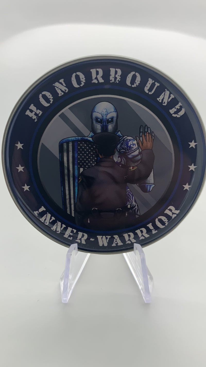 Honorbound Inner-Warrior Police Coin-Black Police Officer.