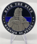 Back The Blue Challenge Coin-Warrior of Peace.