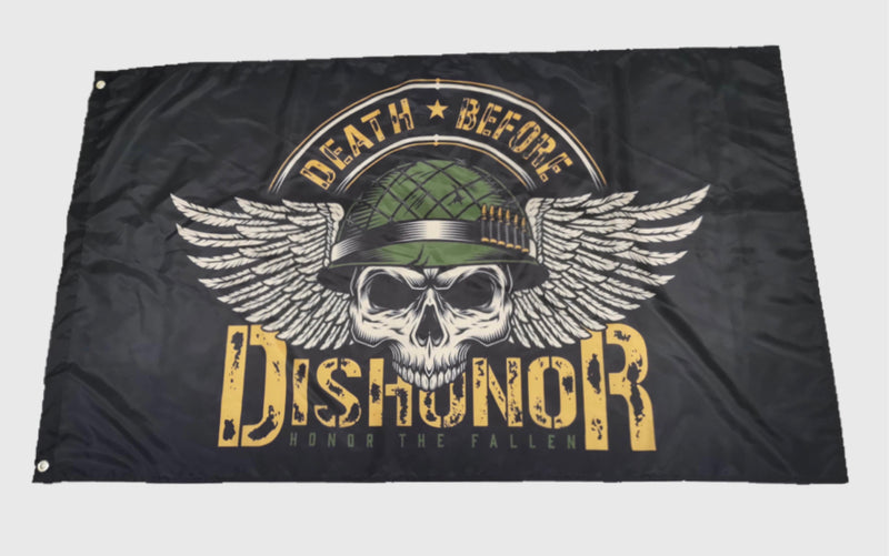 Military Flag-Soldier Skull-Death Before Dishonor.