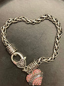 Firefighter Bracelet-Pink Heart.