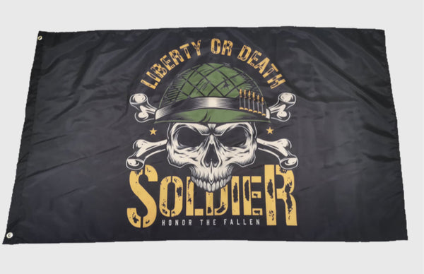 Military Flag-Skull and Crossbones-Liberty or Death.