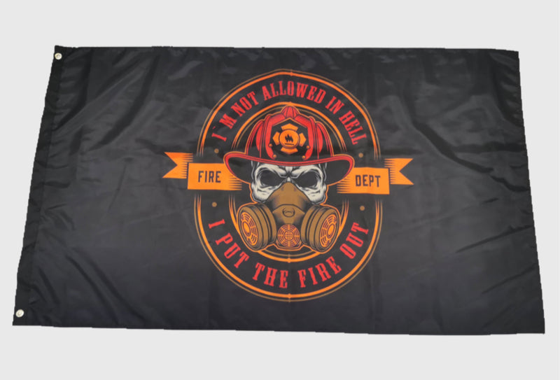Firefighter Flag-Firefighter Skull-Put the Fire Out.