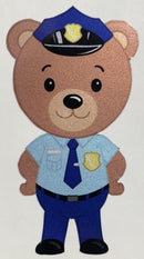 Police Officer Bear Cub Stickers.