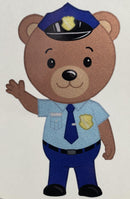 Police Officer Bear Cub Stickers.