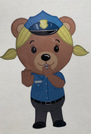 Police Officer Bear Girl Cub Stickers.