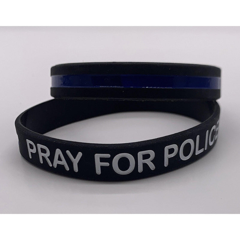Pray for Police Thin Blue Line Police Bracelet.