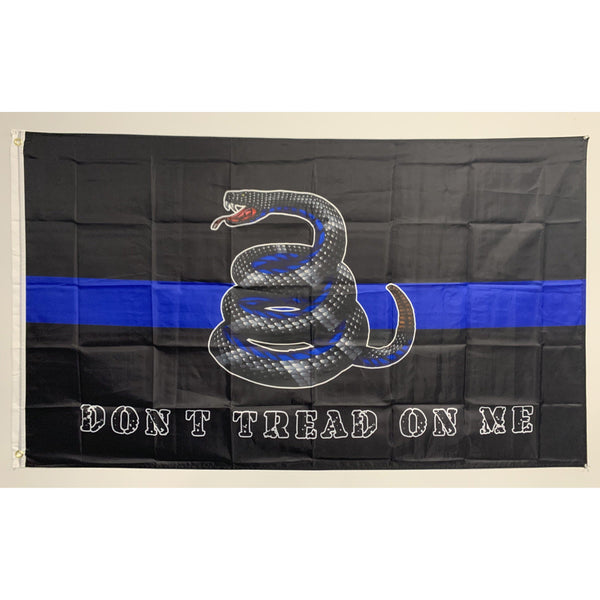 Thin Blue Line Gadsden Flag-Black Flag with Blue Stripe