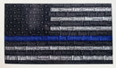 Thin Blue Line Word Flag Decal.