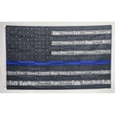 Thin Blue Line Word Flag.